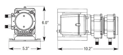 Double Head Fixed Peristaltic Injection Pump Dimensions