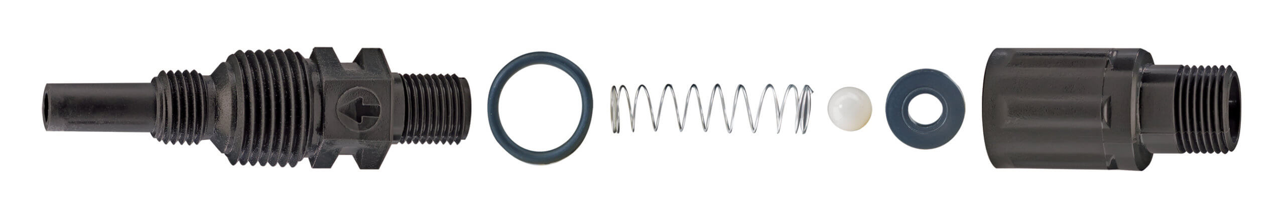 3/8″ Ball Check Valve with FKM seat & O-ring, tantalum spring & ceramic ball