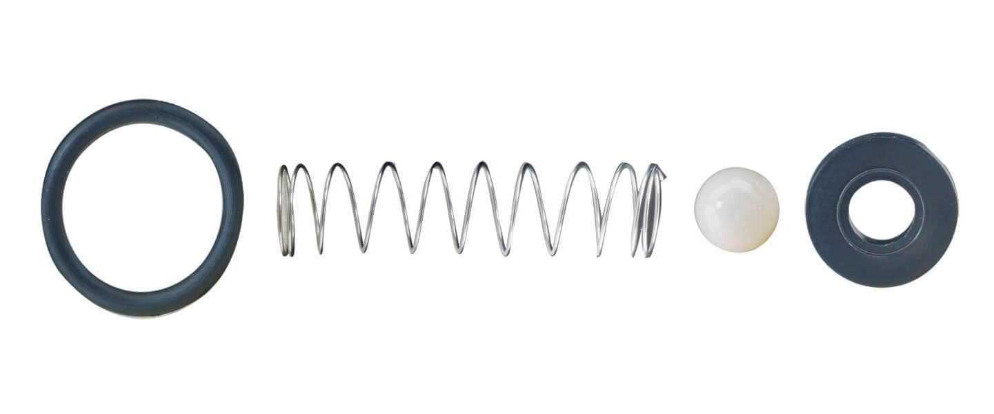 Ball Check Valve Components with FKM seat & O-ring, tantalum spring & ceramic ball
